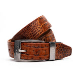 Marco Di Milano Silvio Caiman Crocodile Belt Rustic Cognac