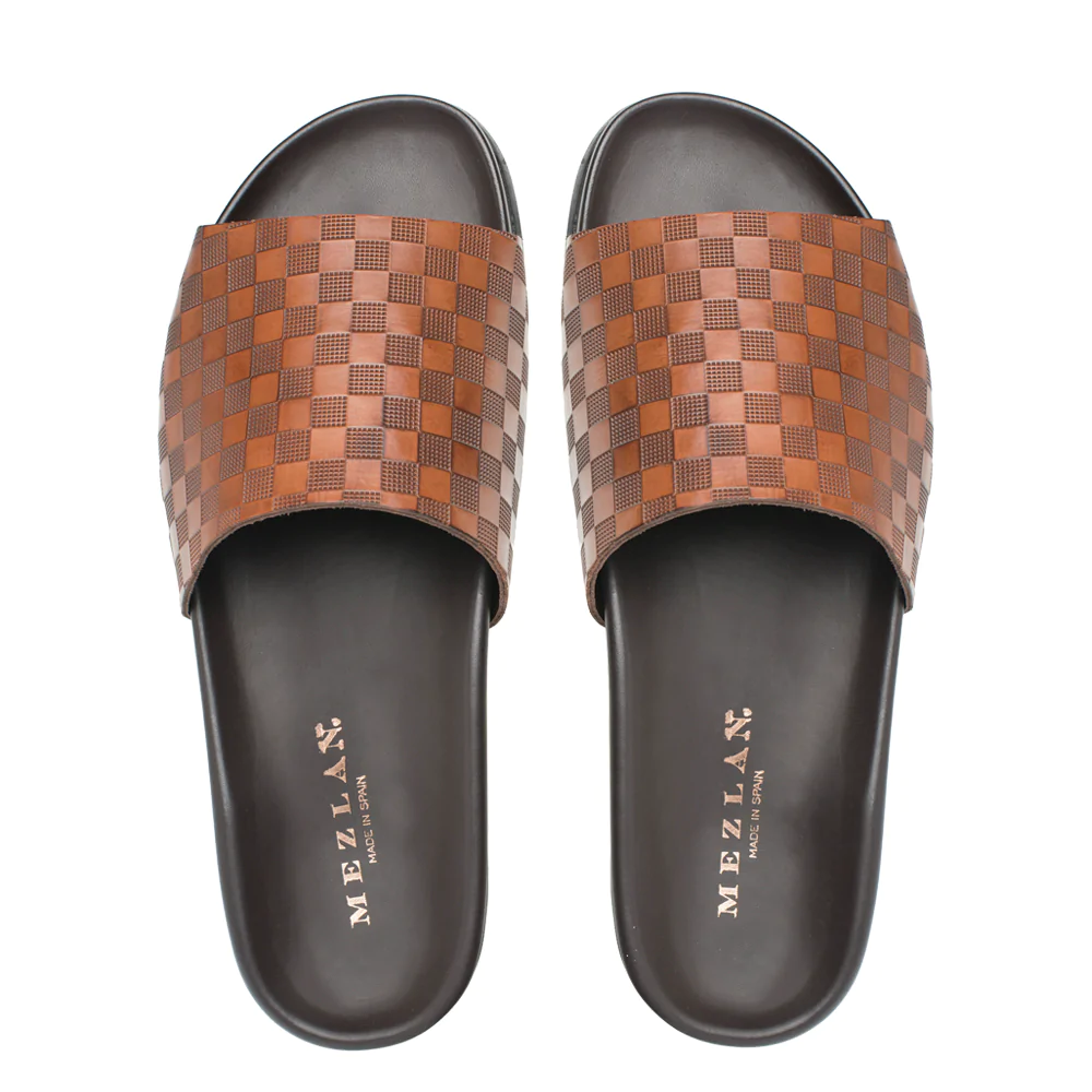 Mezlan Slide Sandals Cognac