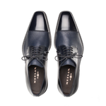 Mezlan Calf & Deerskin Cap Toe Shoes Blue