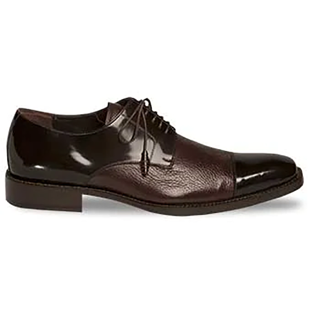 Mezlan Soka Calfskin & Deerskin Cap Toe Shoes Brown