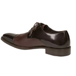 Mezlan Soka Calfskin & Deerskin Cap Toe Shoes Brown