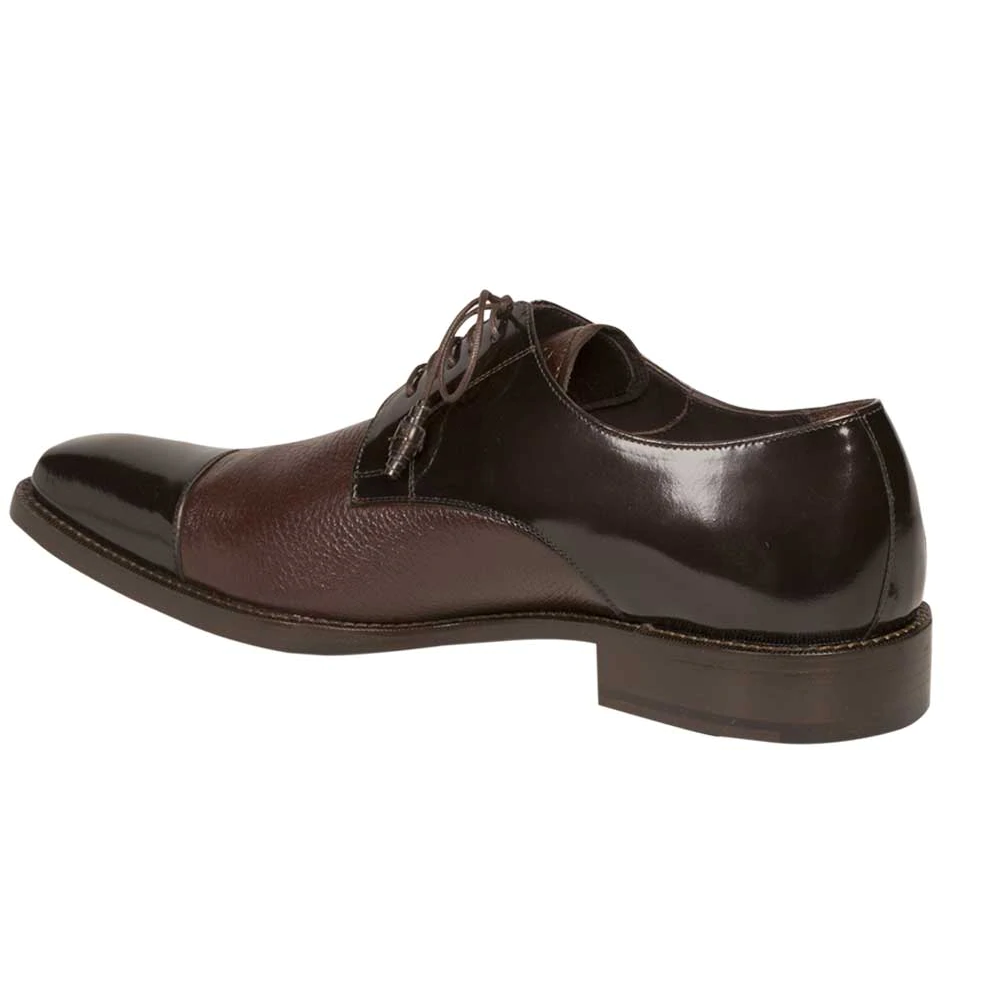 Mezlan Soka Calfskin & Deerskin Cap Toe Shoes Brown