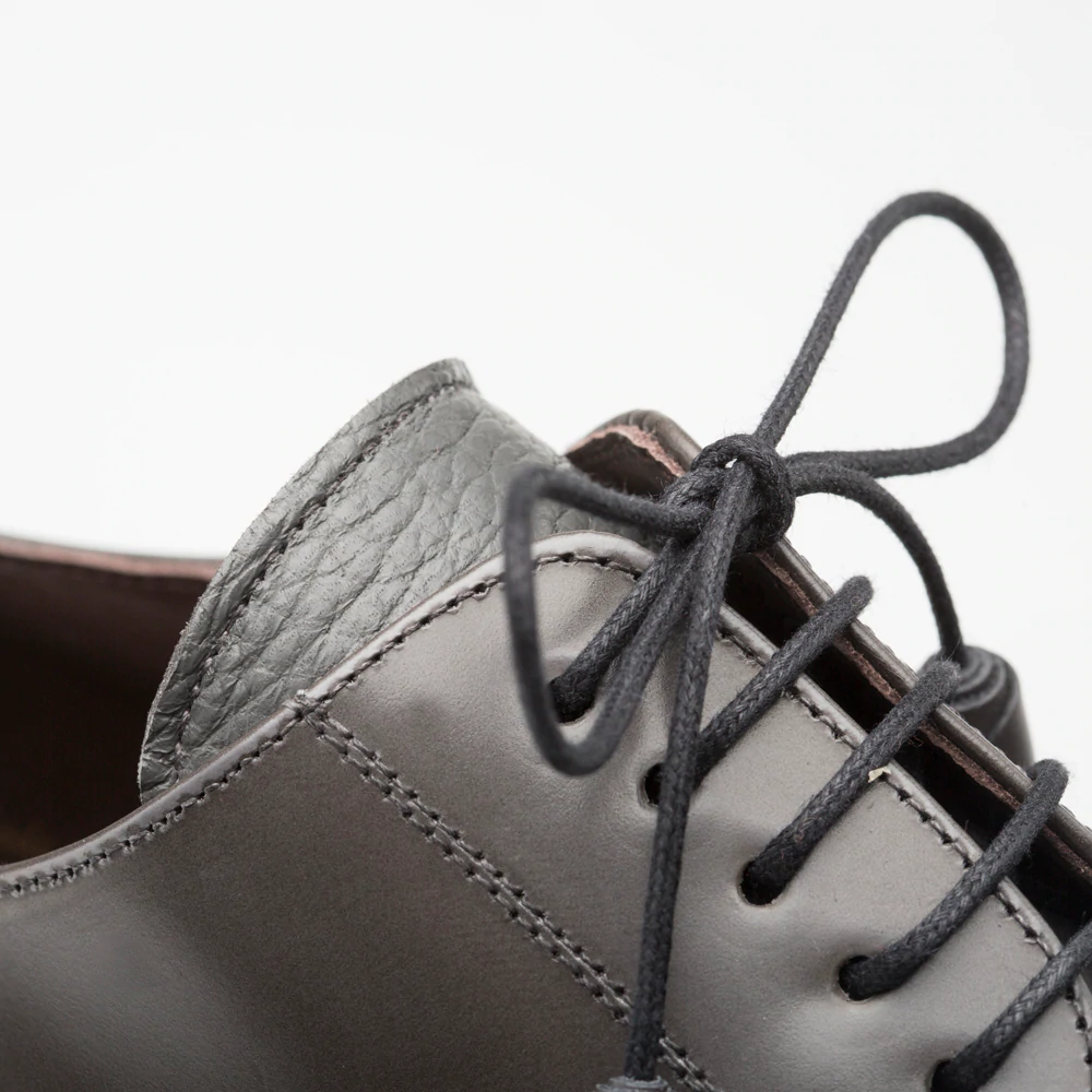 Mezlan Soka Calfskin & Deerskin Cap Toe Shoes Gray (15089)