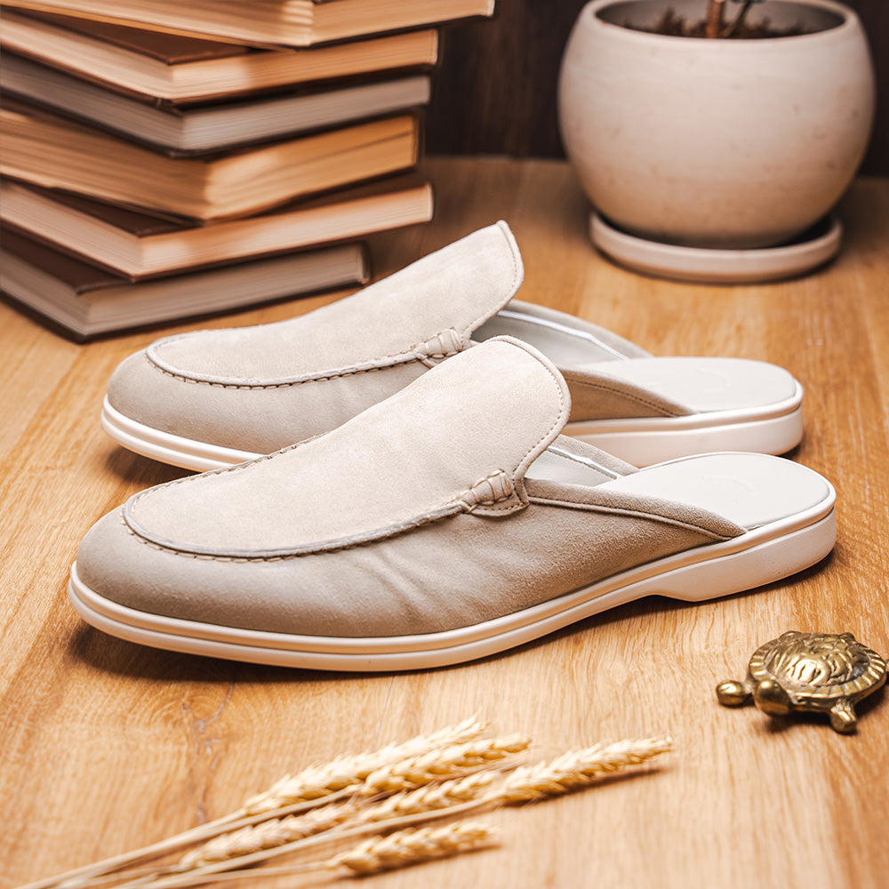 Zelli Soro Sueded Italian Goatskin Mule Grey (06-112-GRY)