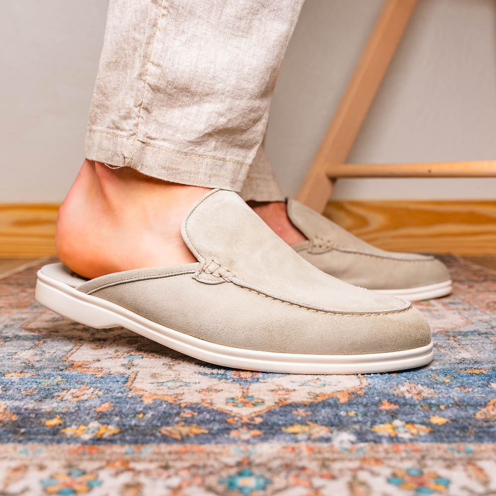 Zelli Soro Sueded Italian Goatskin Mule Grey (06-112-GRY)