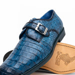 Belvedere Spencer Caiman Crocodile Shoes Antique Ocean