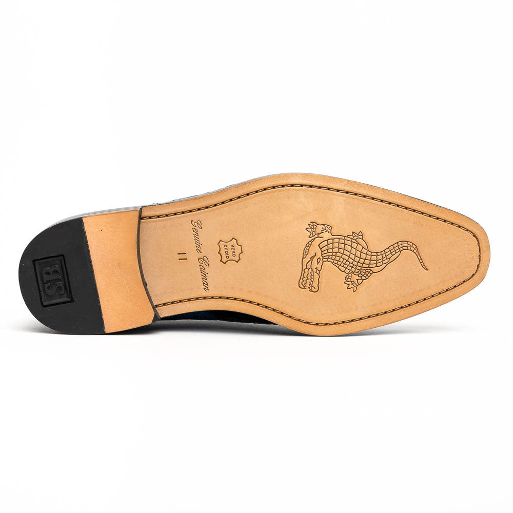 Belvedere Spencer Caiman Crocodile Shoes Black