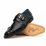 Belvedere Spencer Caiman Crocodile Shoes Black