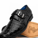 Belvedere Spencer Caiman Crocodile Shoes Black
