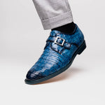 Belvedere Spencer Caiman Crocodile Shoes Antique Ocean