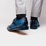 Belvedere Spencer Caiman Crocodile Shoes Antique Ocean