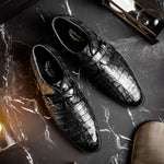 Belvedere Spencer Caiman Crocodile Shoes Black