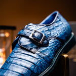 Belvedere Spencer Caiman Crocodile Shoes Antique Ocean