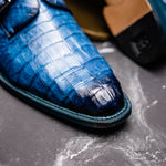 Belvedere Spencer Caiman Crocodile Shoes Antique Ocean