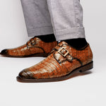 Belvedere Spencer Caiman Crocodile Shoes Antique Sport
