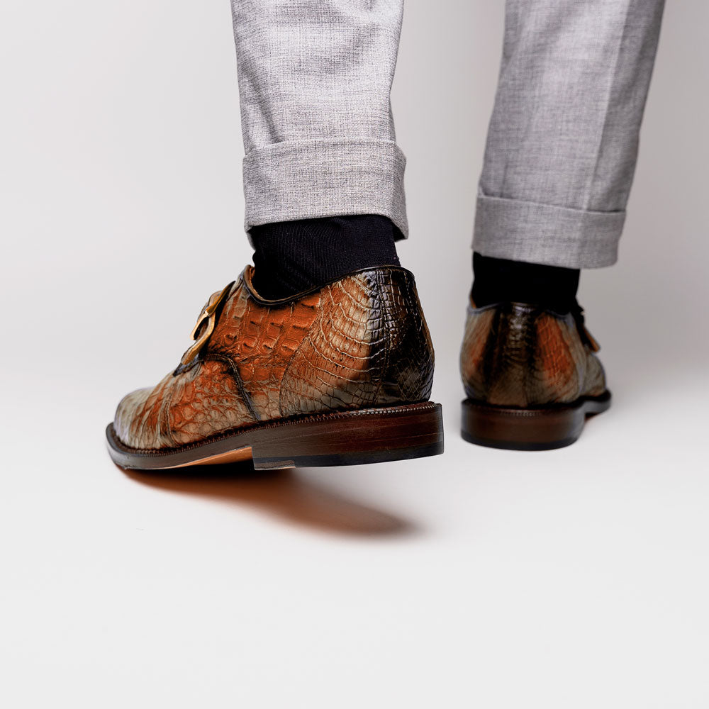 Belvedere Spencer Caiman Crocodile Shoes Antique Sport