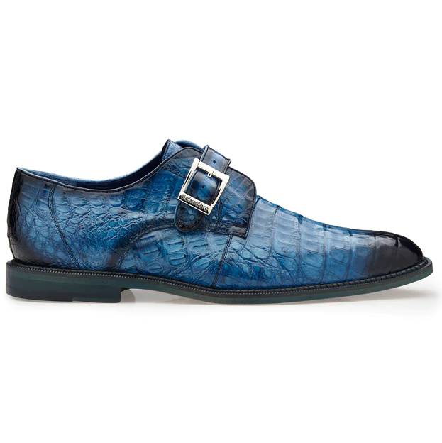 Belvedere Spencer Caiman Crocodile Shoes Antique Ocean