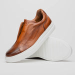 Zelli Spettacolare Pebble Grain Slip On Sneakers Cognac (65-225-CGN)