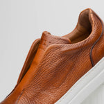 Zelli Spettacolare Pebble Grain Slip On Sneakers Cognac (65-225-CGN)