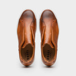 Zelli Spettacolare Pebble Grain Slip On Sneakers Cognac (65-225-CGN)