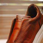 Zelli Spettacolare Pebble Grain Slip On Sneakers Cognac (65-225-CGN)
