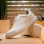 Zelli Spettacolare Pebble Grain Slip On Sneakers White (65-225-WHT)