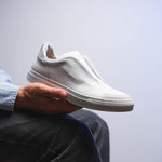 Zelli Spettacolare Pebble Grain Slip On Sneakers White (65-225-WHT)
