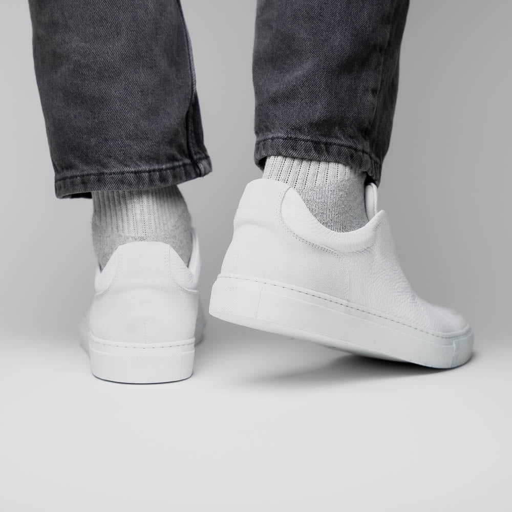 Zelli Spettacolare Pebble Grain Slip On Sneakers White (65-225-WHT)