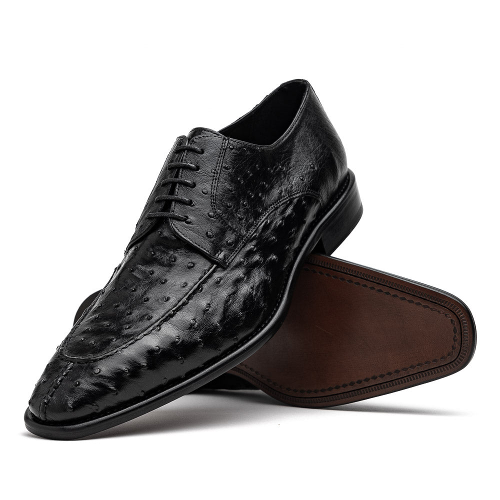 Calzoleria Toscana Ostrich Split Toe Shoes Black