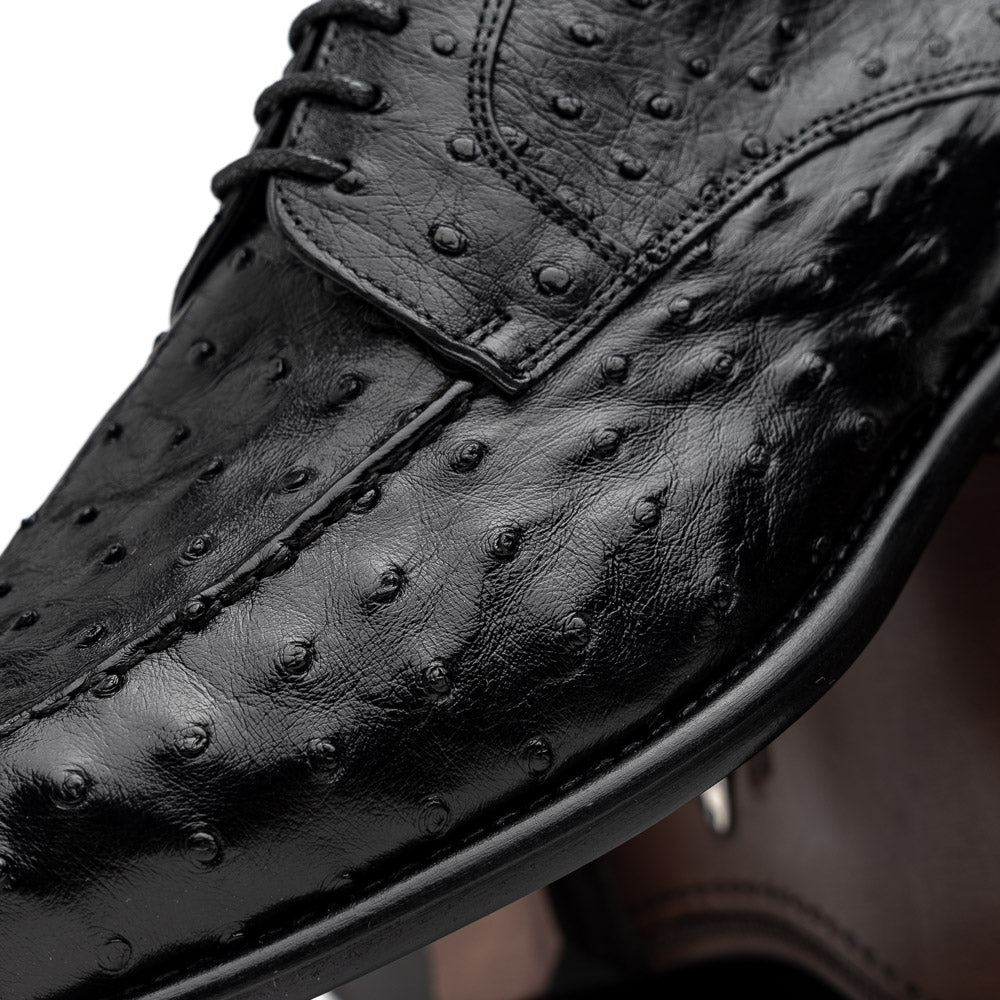 Calzoleria Toscana Ostrich Split Toe Shoes Black