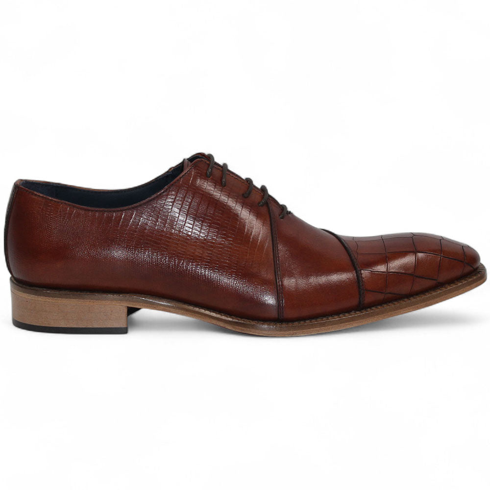 Duca by Matiste Spoleto I Lizard / Ostrich / Crocodile Embossed Oxford Brandy