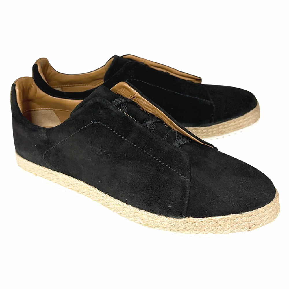 Corrente P01008 Sportivo Suede Elastic Slip-On Sneaker Black