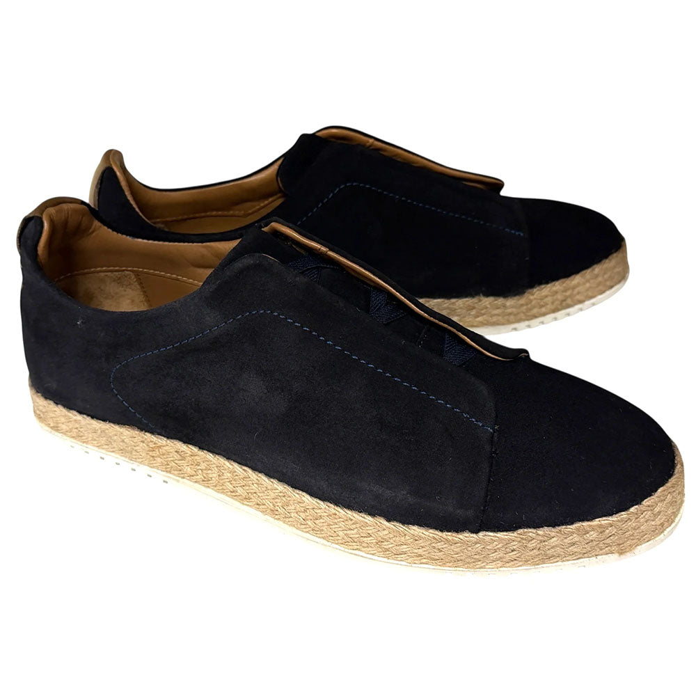 Corrente P01010 Sportivo Suede Elastic Slip-On Sneaker Navy