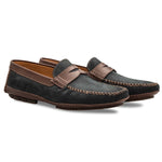 Stemar Amalfi Perforated Driving Loafers Black / Brown