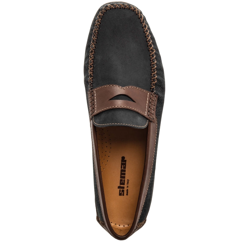 Stemar Amalfi Perforated Driving Loafers Black / Brown