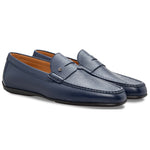 Stemar Bologna Grained Calfskin Loafers Blue