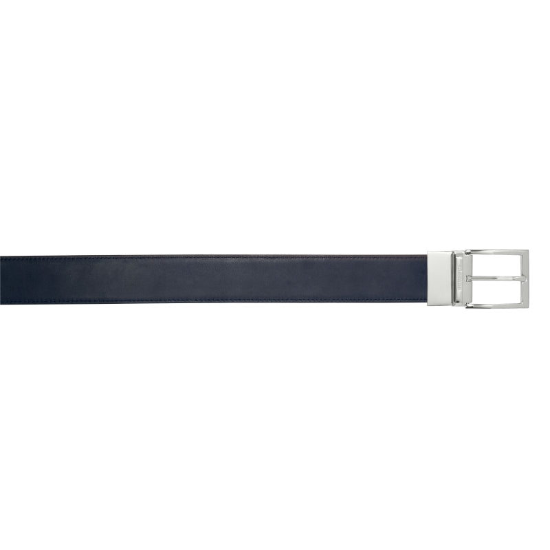Stemar Bolzano Calfskin Reversible Belt (Blue & Burgundy)
