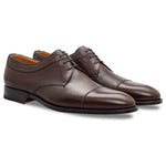 Stemar Cuneo Deerskin & Calfskin Cap Toe Shoes Brown