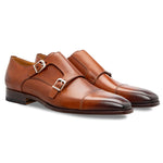 Stemar Genova Double Monk Strap Burnished Tan