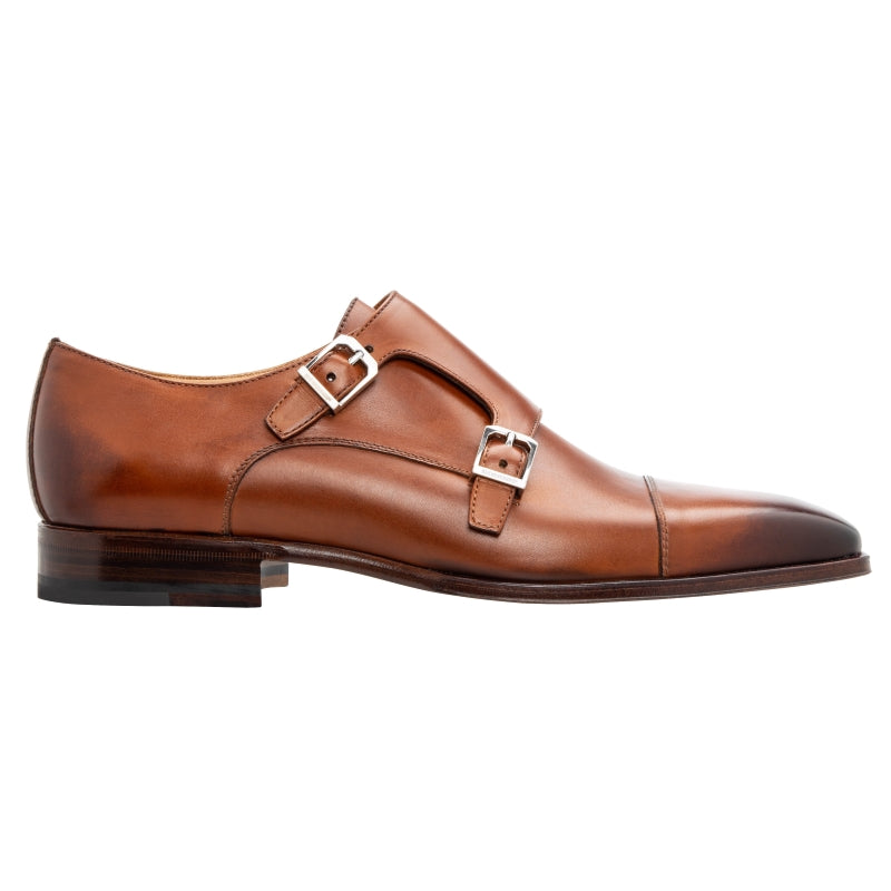 Stemar Genova Double Monk Strap Burnished Tan