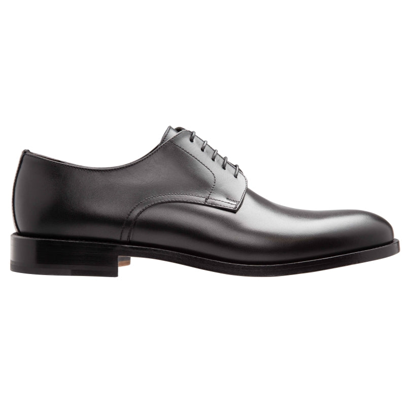 Stemar Lecco Plain Toe Derby Shoes Black