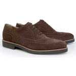 Stemar Merano Suede Wingtip Shoes Chocolate Brown