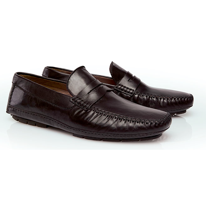 Stemar Ponza Nappa Driving Loafers Dark Brown