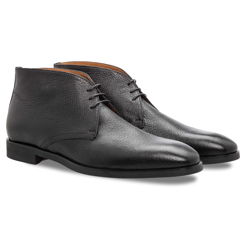 Stemar Ravenna Deerskin Chukka Boots Black WIDE