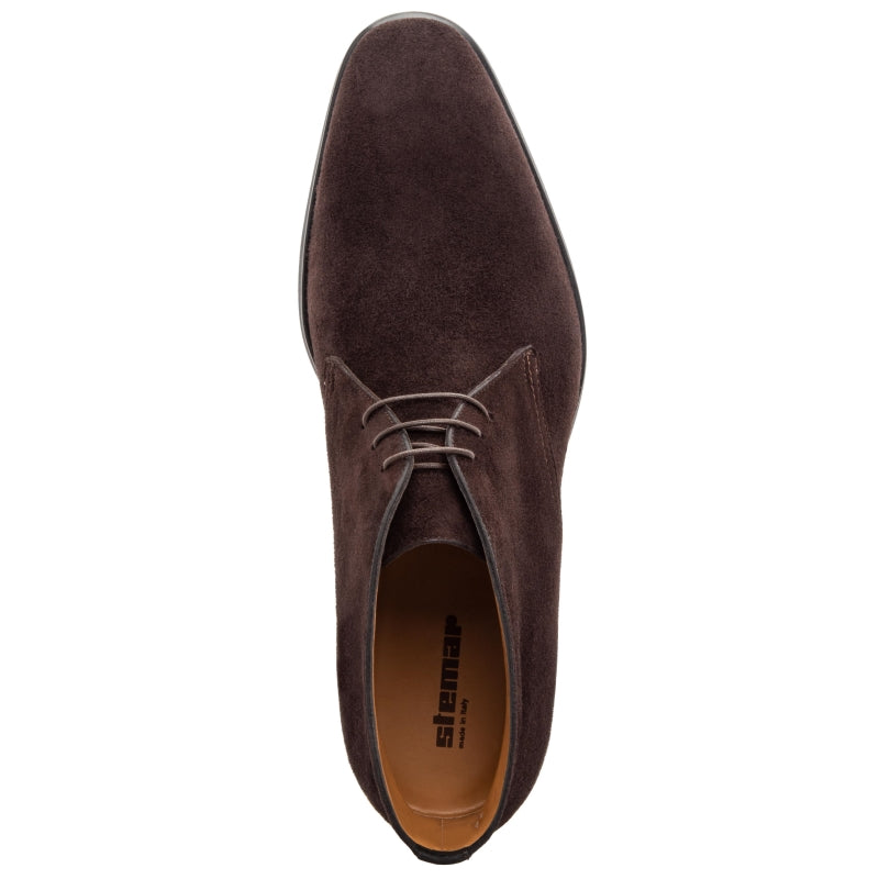 Stemar Ravenna Suede Chukka Boots Dark Brown WIDE