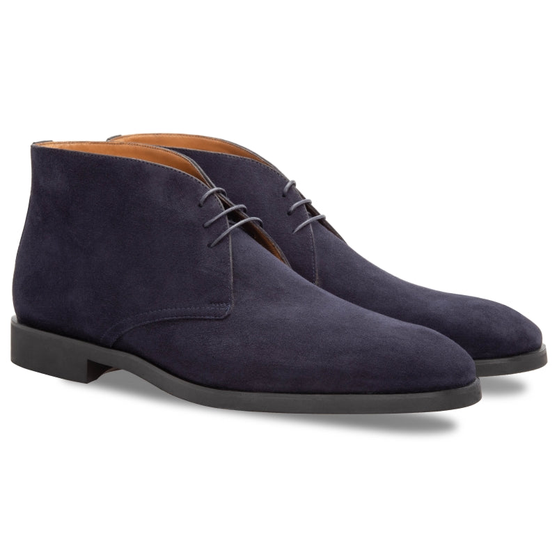 Stemar Ravenna Suede Chukka Boots Navy WIDE