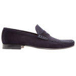 Stemar Sorrento Suede Penny Loafers Navy