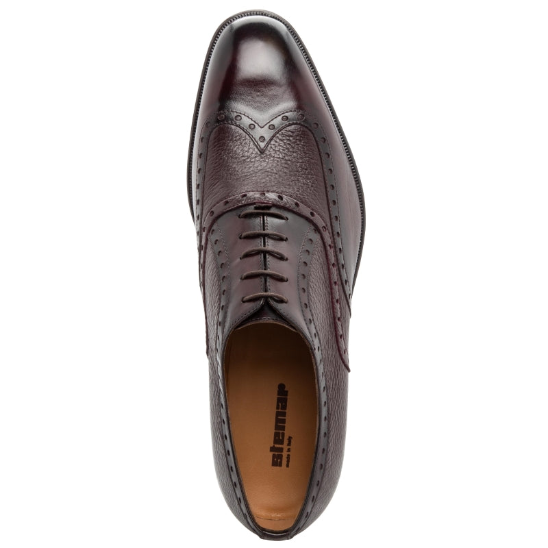 Stemar Trento Deerskin & Calf Wingtip Oxfords Burgundy WIDE