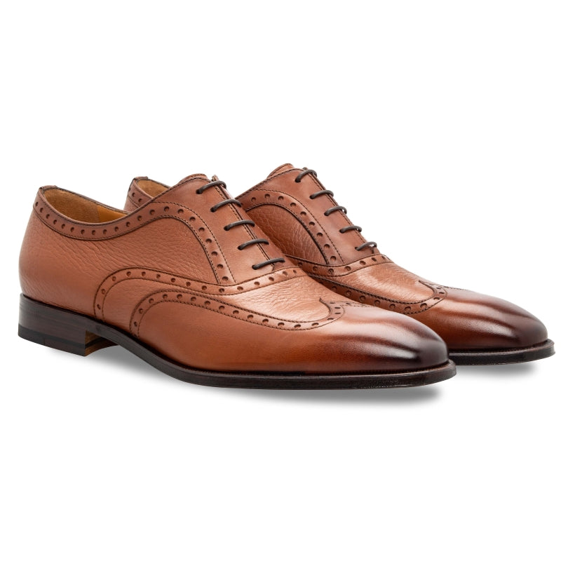 Stemar Trento Deerskin & Calf Wingtip Oxfords Tan WIDE