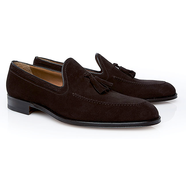 Stemar Venezia Suede Tassel Loafers Dark Brown